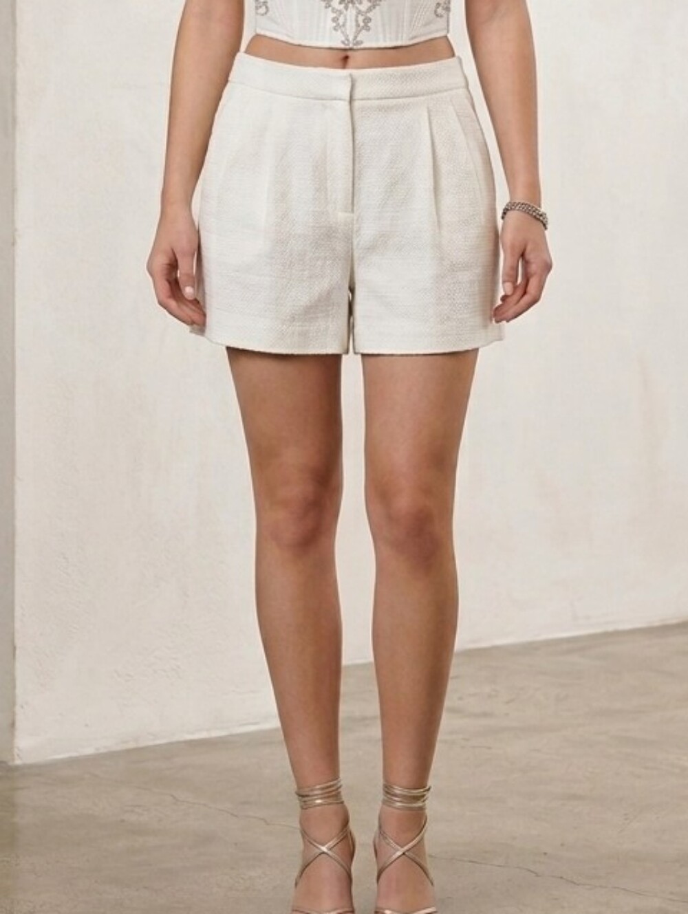 J.Crew Tailored Loop-Less White Structured Shorts